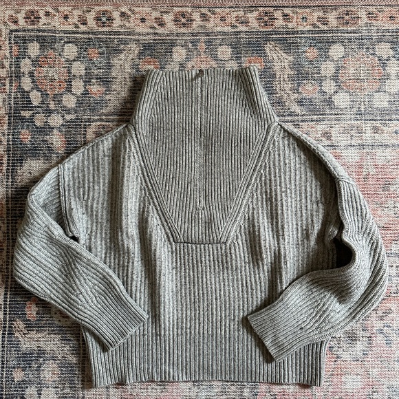 Banana Republic Oversized Half-Zip Wool Cashmere Blend - Picture 6 of 11